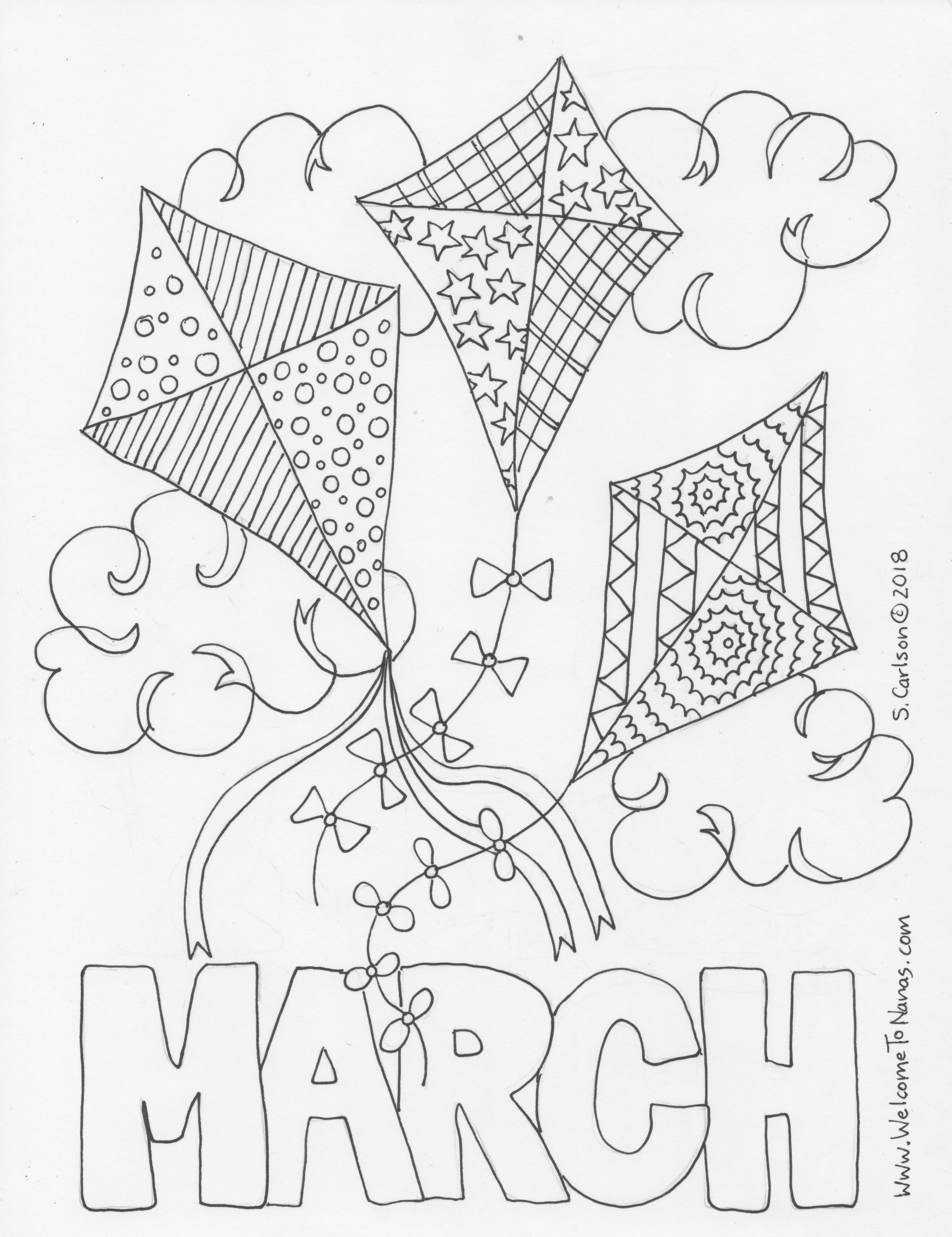 Month Of March Pages Coloring Pages