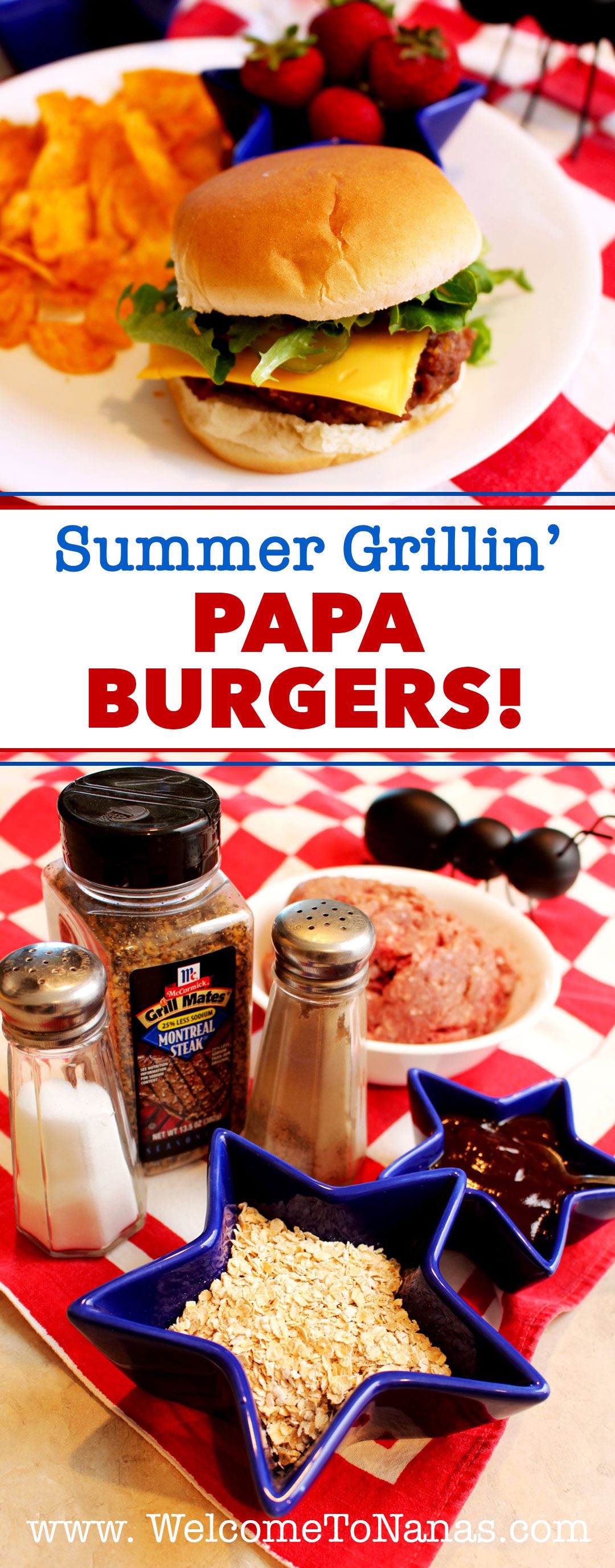 Celebrate July 4th with Tender Grilled Papa Burgers! - Welcome To Nana's