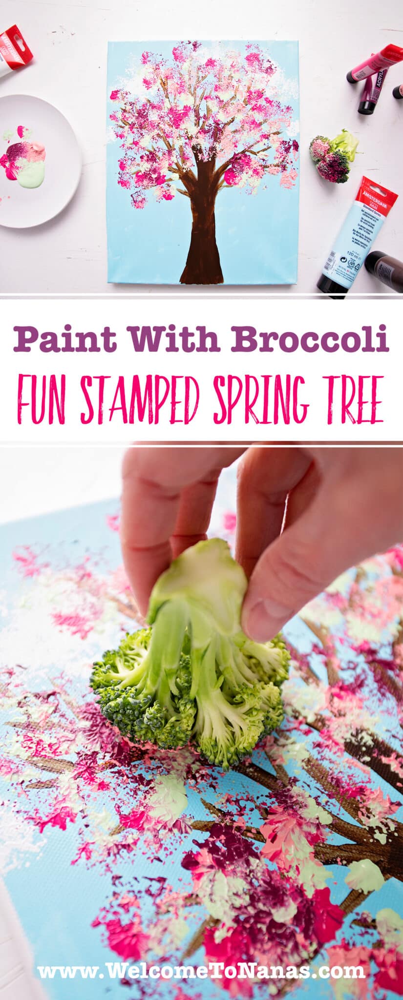 Paint With Broccoli Fun Stamped Spring Tree To Nana's