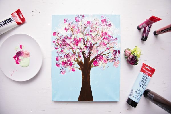 Paint With Broccoli: Fun Stamped Spring Tree | Welcome To Nana's