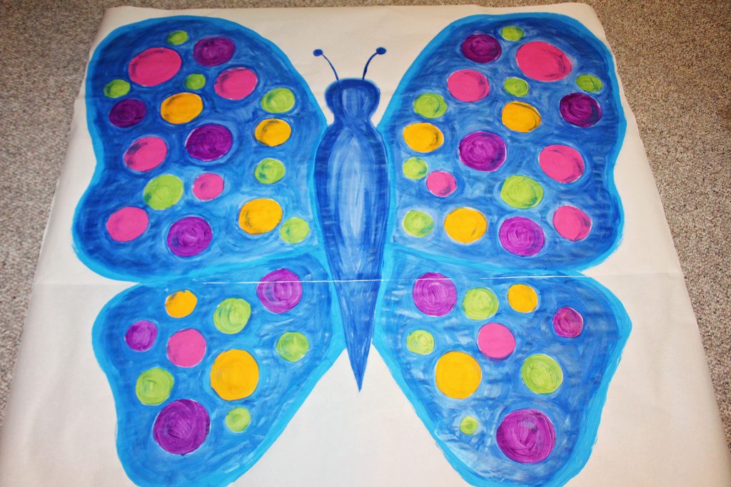 butterfly wings side view blue