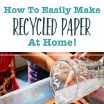 Making recycled paper at home.