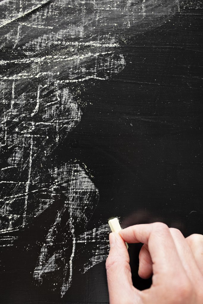 A hand drawing with chalk on a chalkboard.