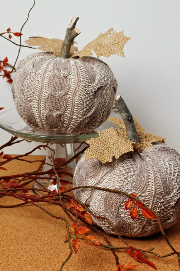 Decorate for the Fall with these Easy DIY Sweater Covered Pumpkin Decorations! | Welcome to Nana's #WelcometoNanas #Easy #DIY #Pumpkin #Decorations #Sweater #Recycled #Upcycled #Craft