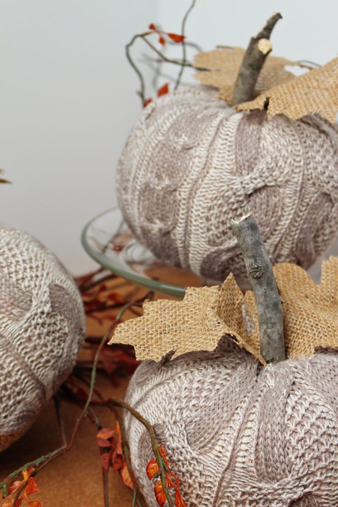 Decorate for the fall with these Easy DIY Sweater Covered Pumpkin Decorations! | Welcome to Nana's #WelcometoNanas #Easy #DIY #Pumpkin #Decorations #Sweater #Recycled #Upcycled #Craft