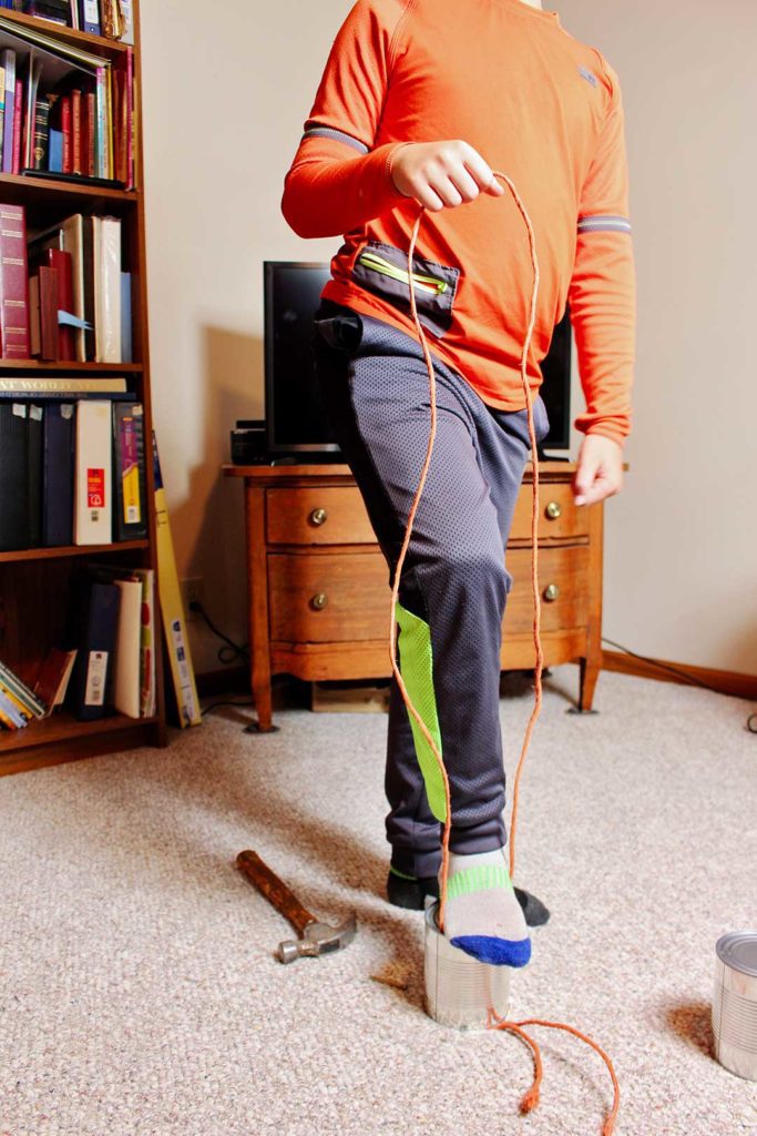 DIY Recycled Tin Can Stilts To Nana's