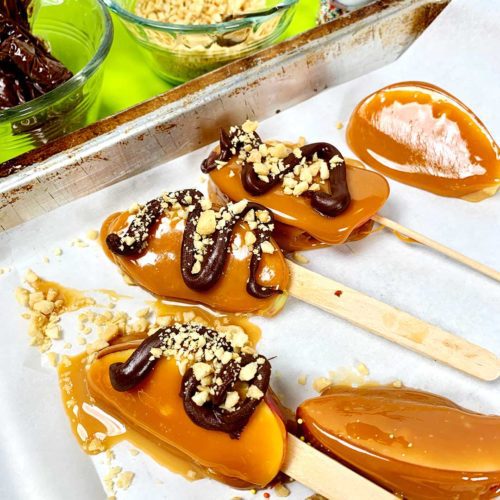 Sliced Caramel Apples on a Stick - Fantabulosity