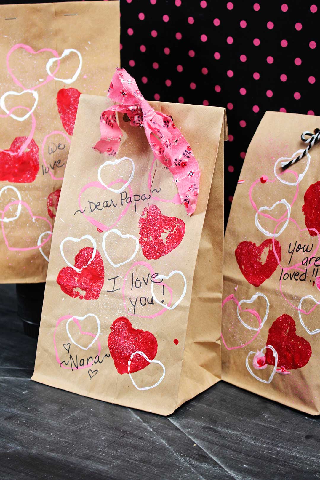 Stamped Valentine's Day Treat Bags - Welcome To Nana's