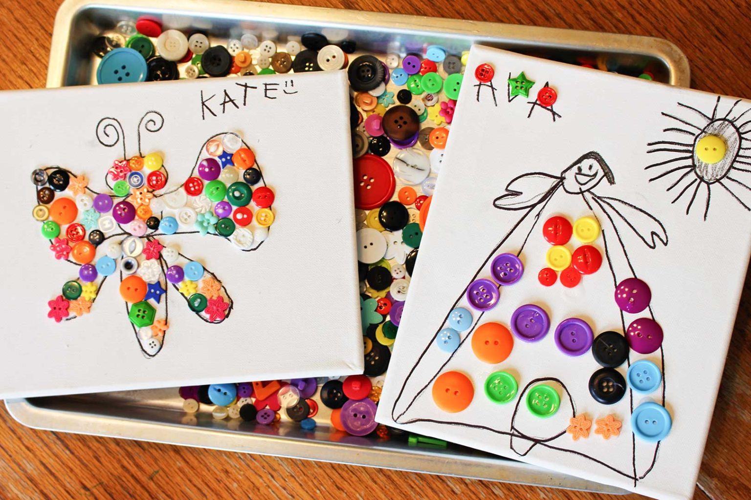 DIY Button Art On Canvas | Welcome To Nana's
