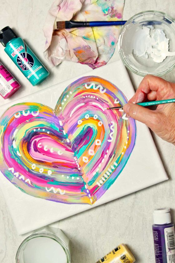 DIY Easy Abstract Heart Painting Welcome To Nana S   DIY Easy Abstract Heart Painting 7 560x840 