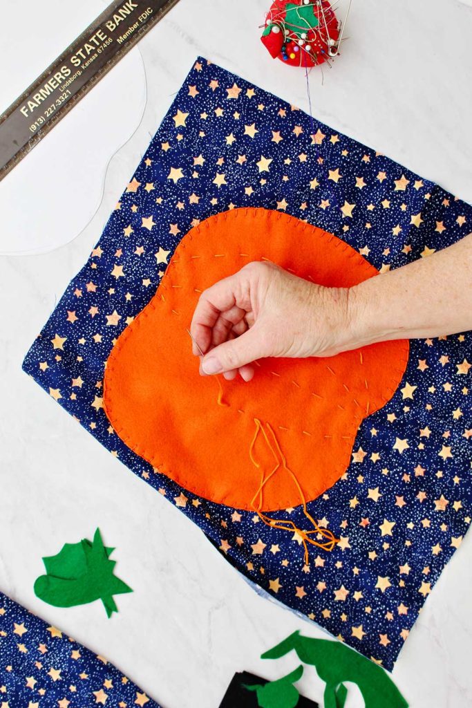 Sew a Pumpkin Fall Pillow To Nana's