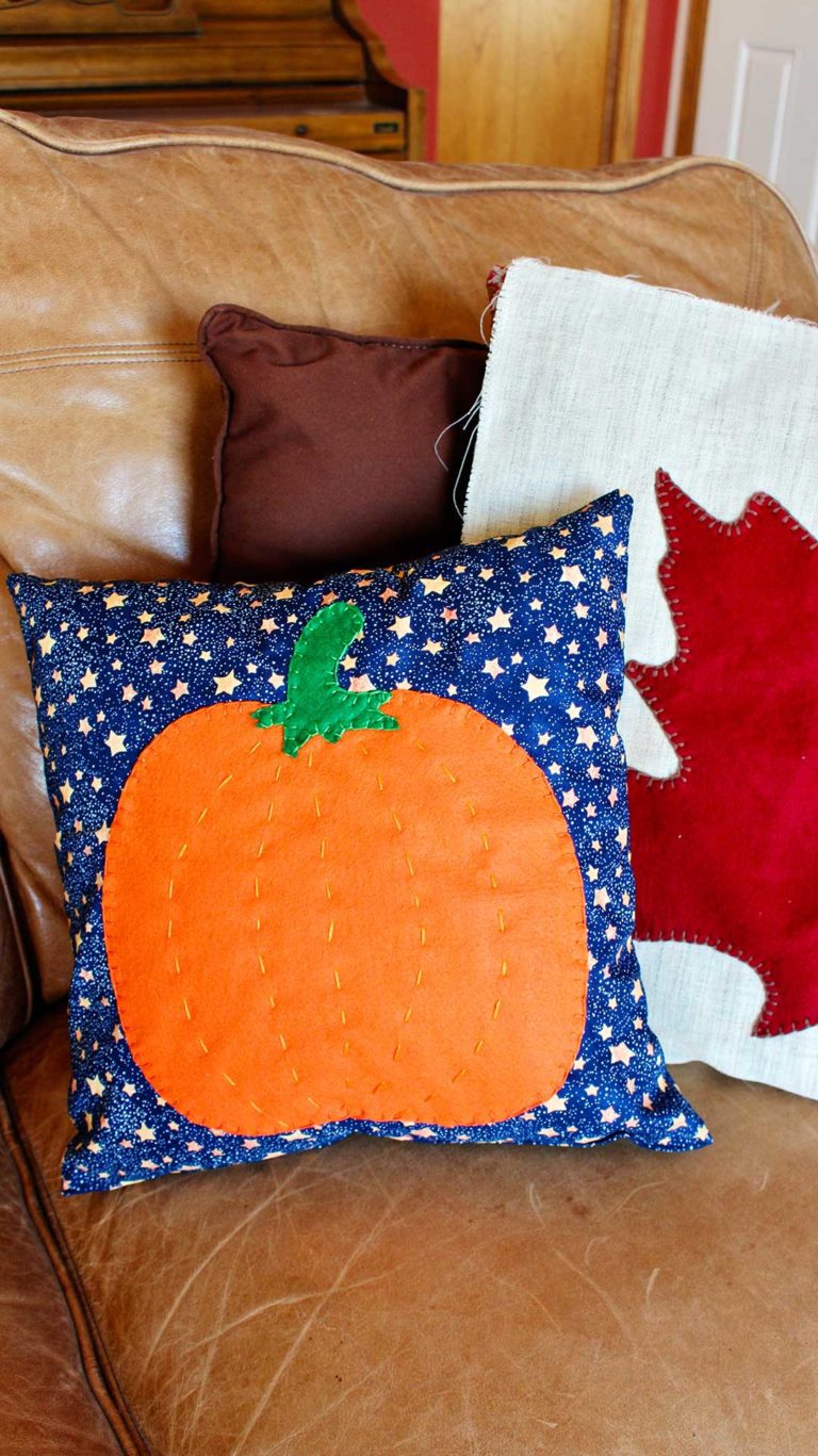 Sew a Pumpkin Fall Pillow To Nana's