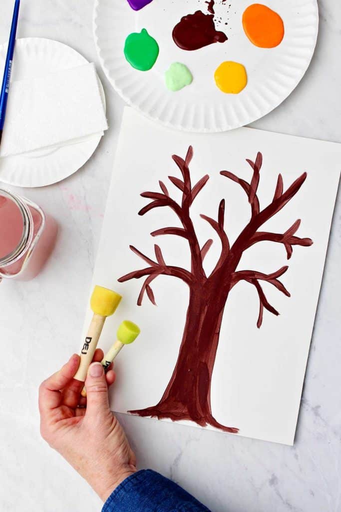 Easy Painted Fall Tree Craft To Nana's