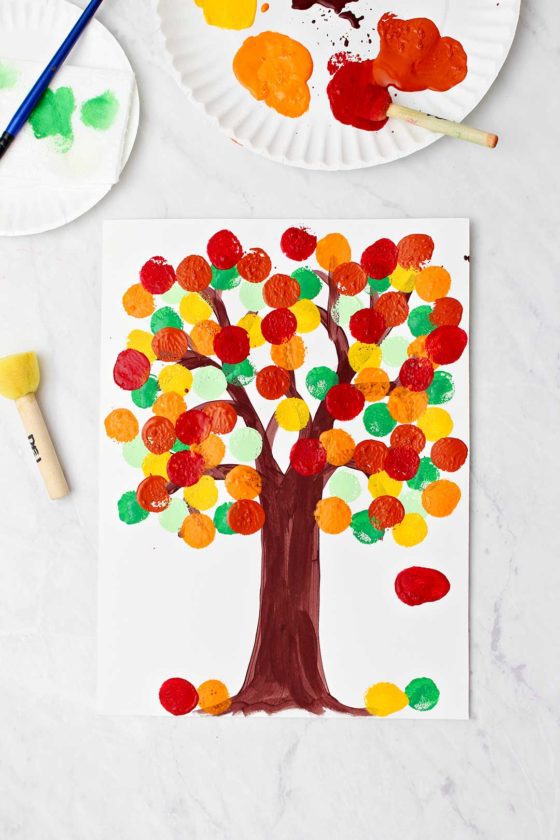 Easy Painted Fall Tree Craft | Welcome To Nana's