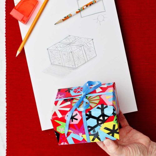 How To Draw A Christmas Present Welcome To Nana S   How To Draw A Christmas Present 12 500x500 