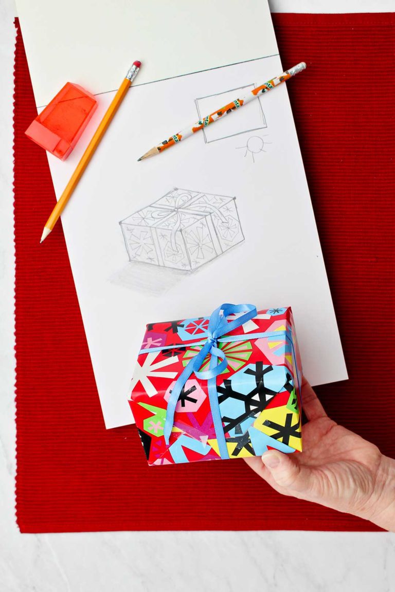 How To Draw A Christmas Present Welcome To Nana S   How To Draw A Christmas Present 12 768x1152 