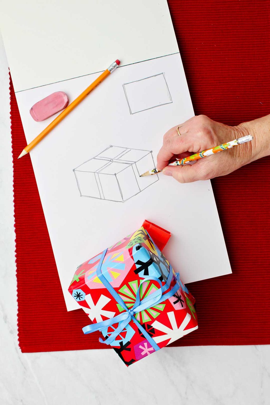 How To Draw A Christmas Present Welcome To Nana S   How To Draw A Christmas Present 9 1024x1536 