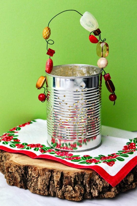 DIY Punched Tin Can Lanterns To Nana's