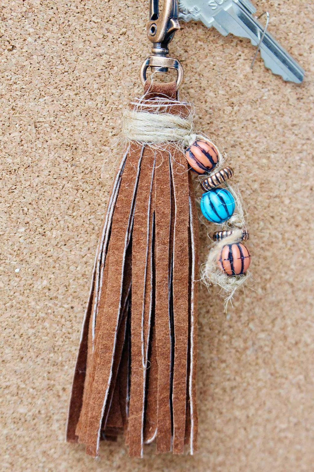 DIY Leather Tassel Keychain To Nana's