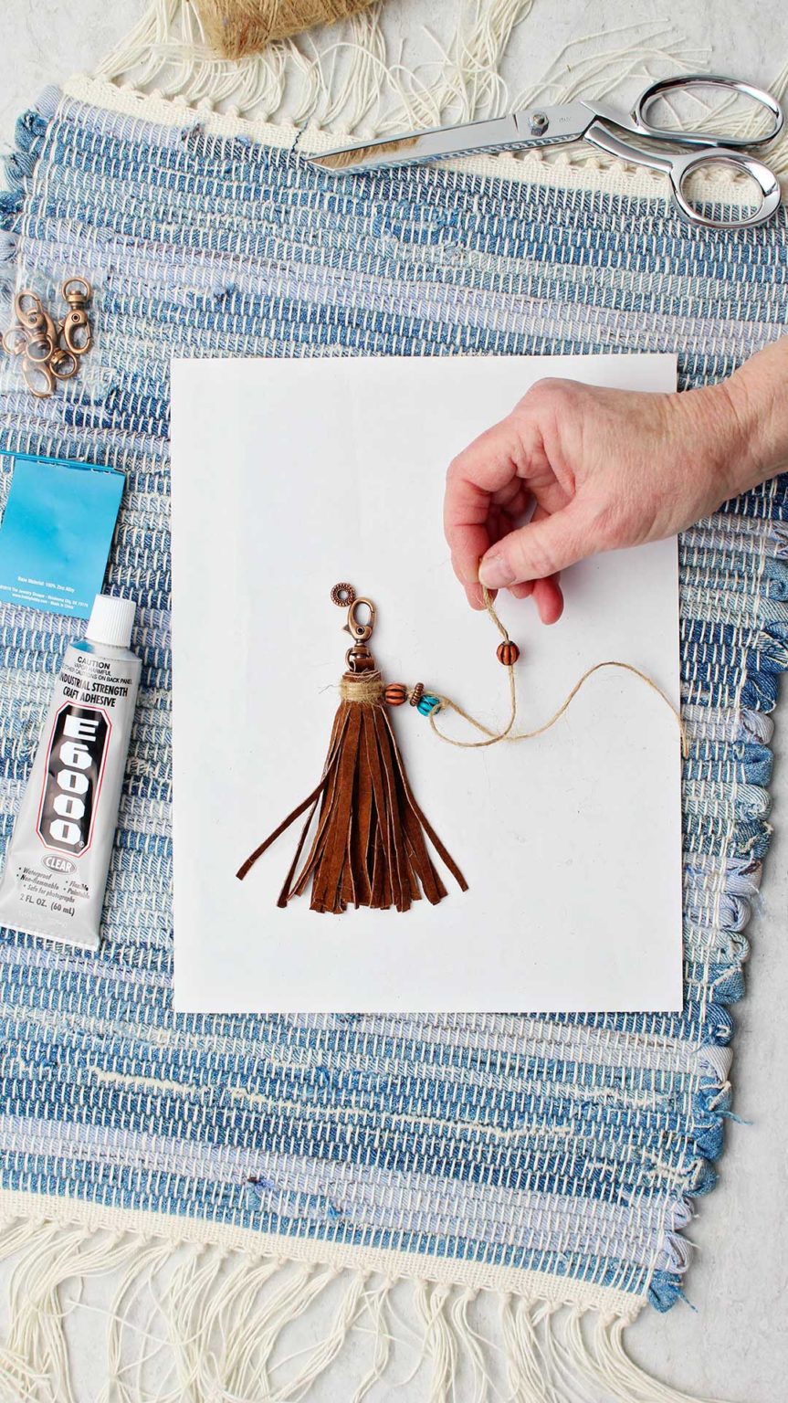 DIY Leather Tassel Keychain To Nana's