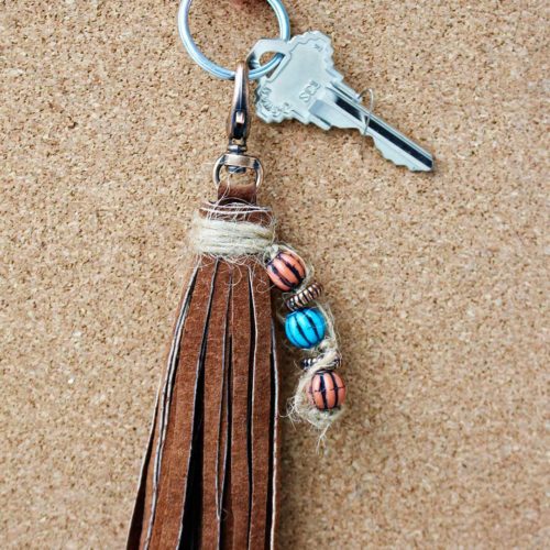 DIY Leather Tassel Keychain To Nana's