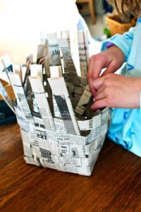 How To Weave A Paper Basket Of Newspaper | Welcome To Nana's