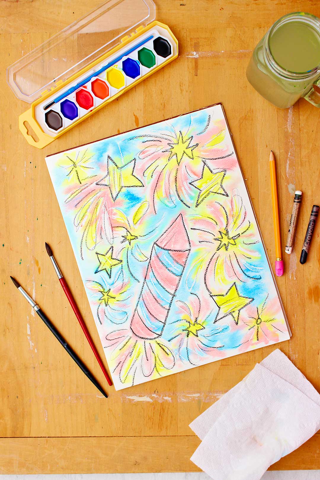 How to Use White Crayons, Colored Pencils, and Watercolors