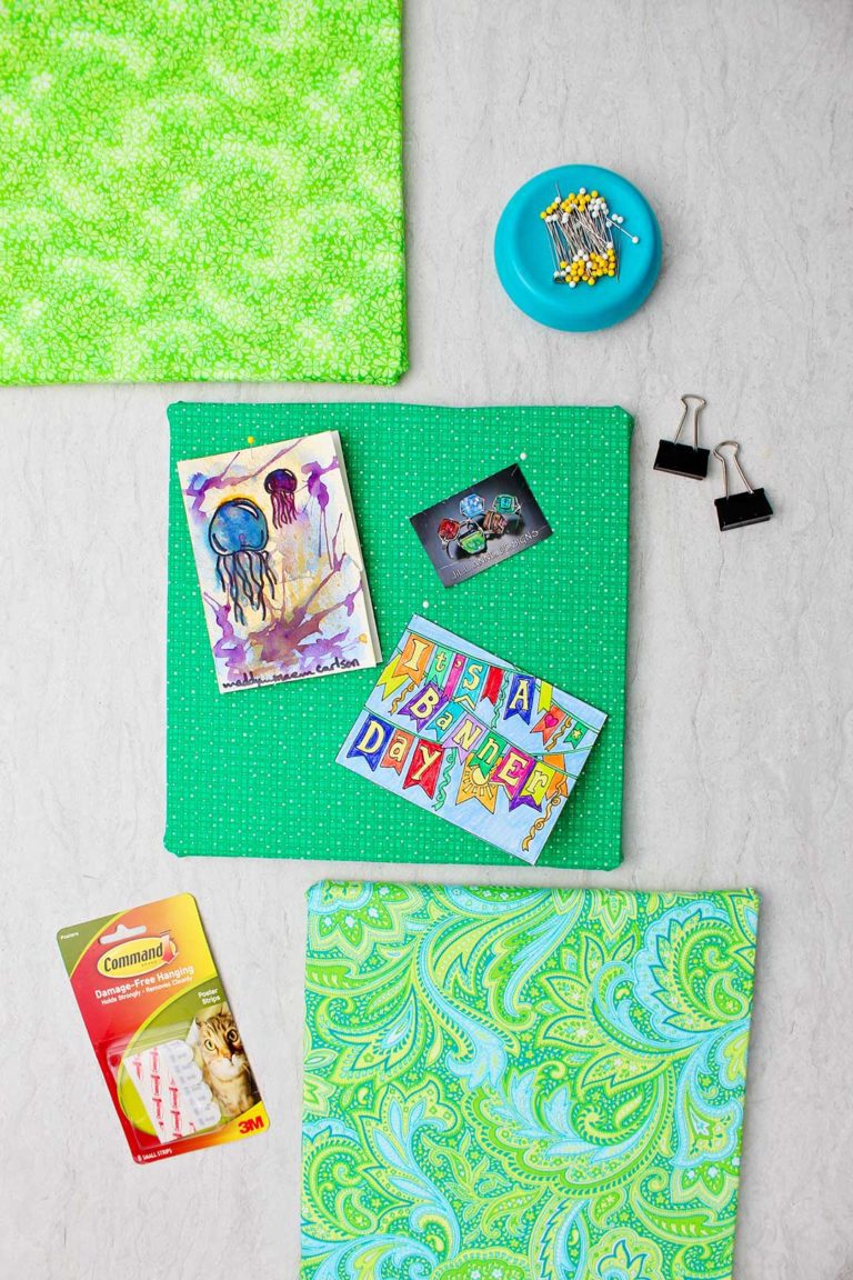 DIY Fabric Bulletin Board with Foam Core To Nana's