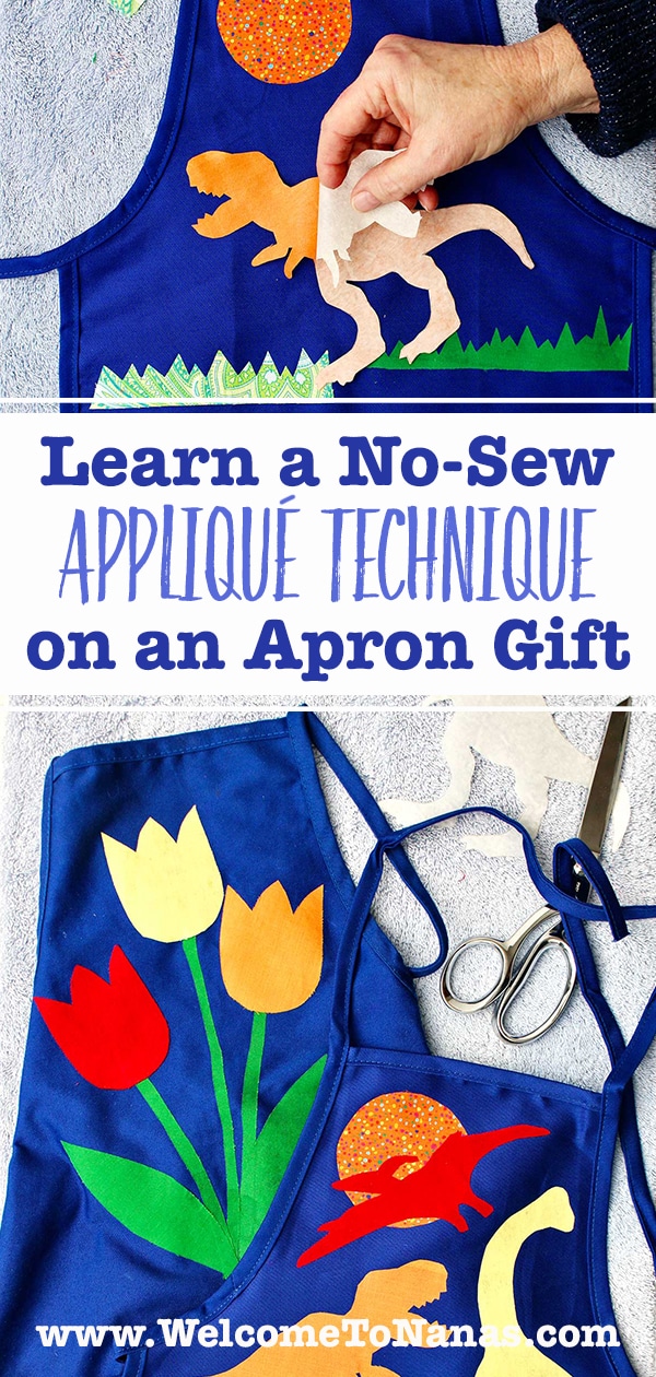 Learn No Sew Applique Technique with an Easy Kids Apron To Nana's