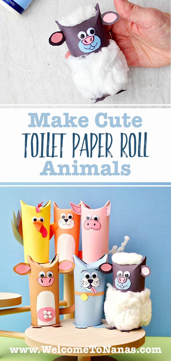 How to Make Cute Toilet Paper Roll Animals (6 Farm Animals!) - Welcome ...