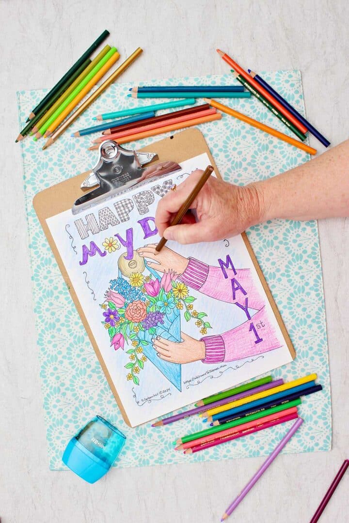 Happy May Day Coloring Page Free Printable (for kids) To Nana's