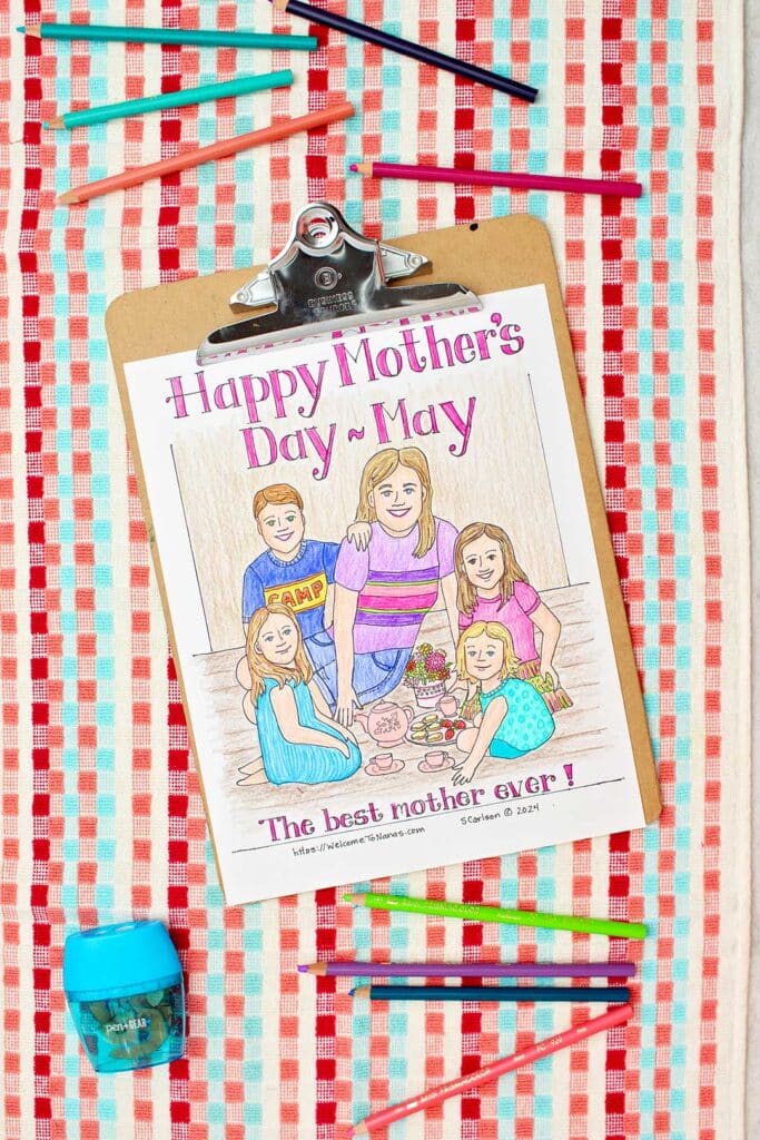 Mother's Day Coloring Page Free Printable for Kids | Welcome To Nana's