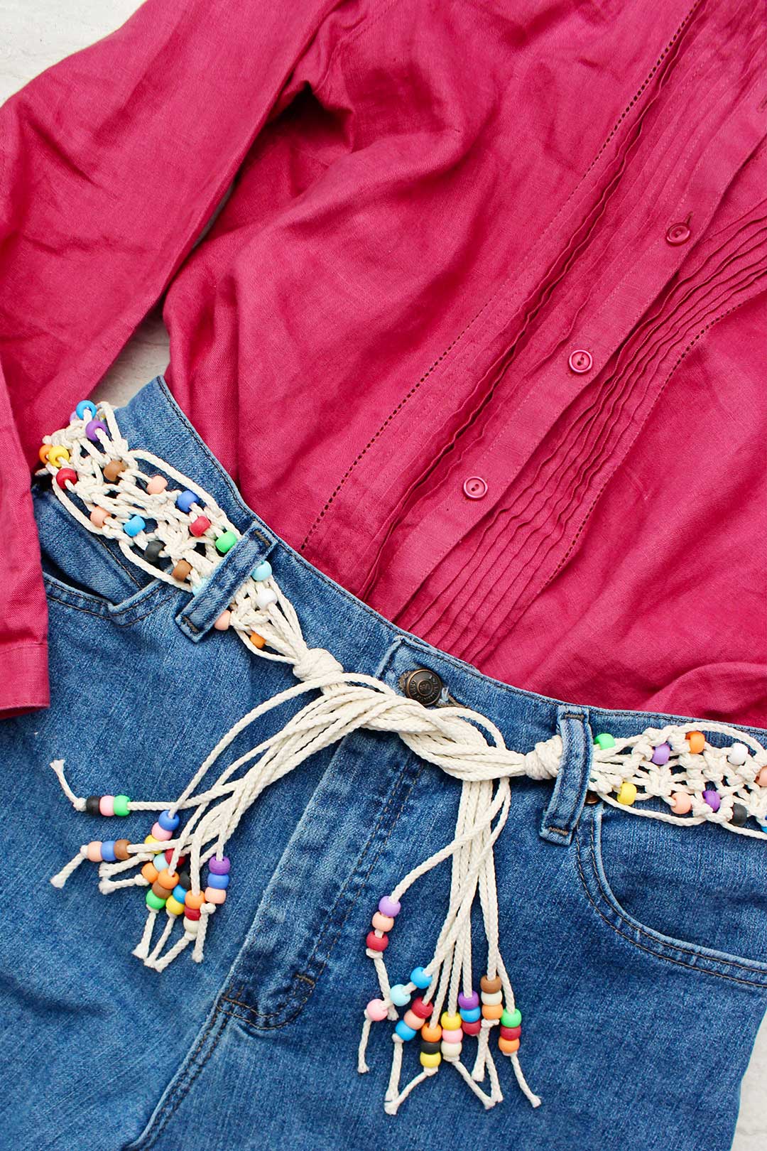 Easy macrame belt with beads (pattern & tutorial) - Welcome To Nana's