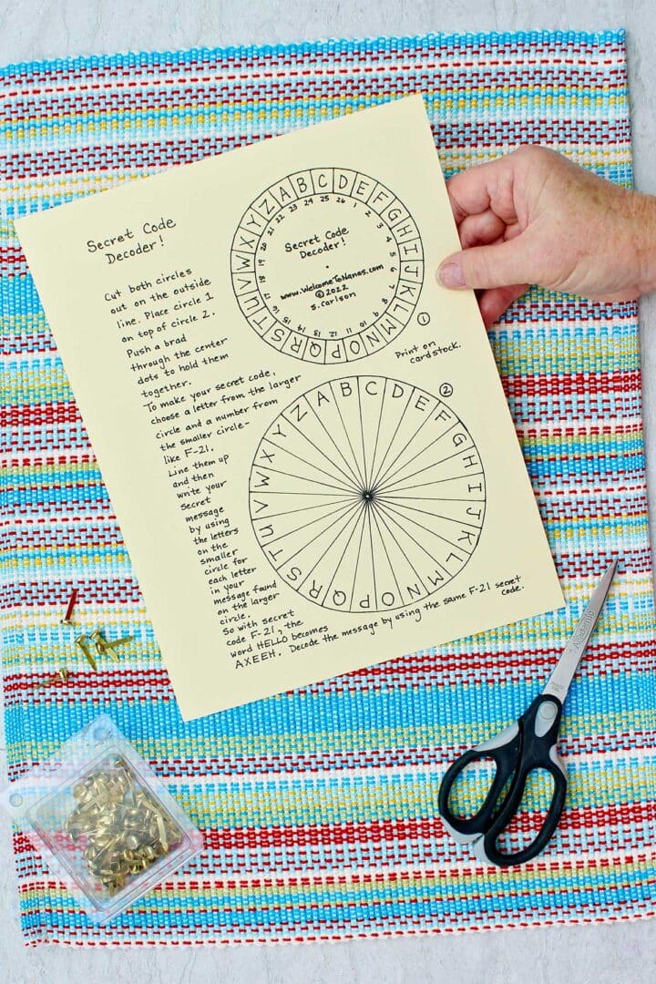 Printable DIY Secret Message Decoder Wheel for Kids | Welcome To Nana's