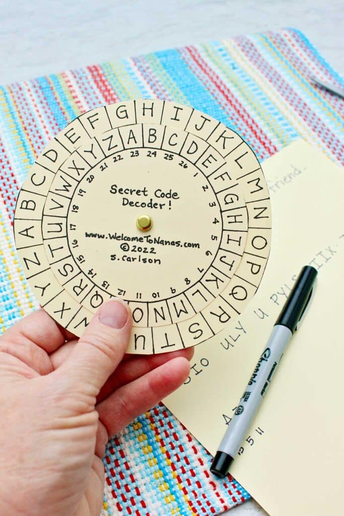 Printable DIY Secret Message Decoder Wheel for Kids | Welcome To Nana's