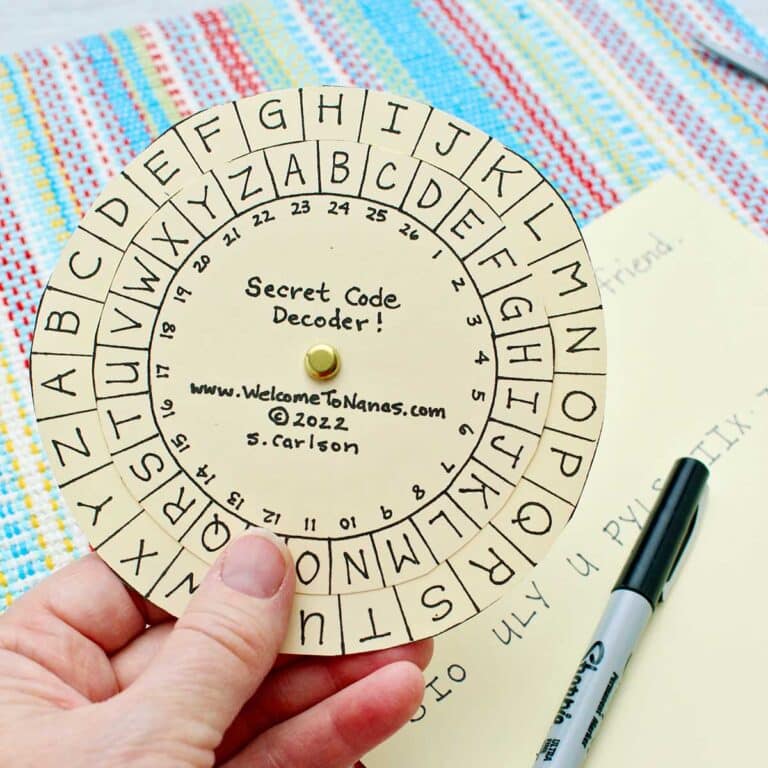 Printable DIY Secret Message Decoder Wheel for Kids | Welcome To Nana's