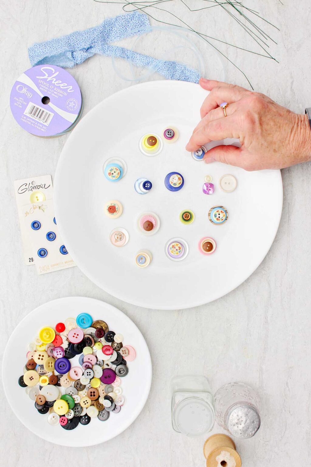 Cute DIY Button Flowers in a Salt Shaker | Welcome To Nana's