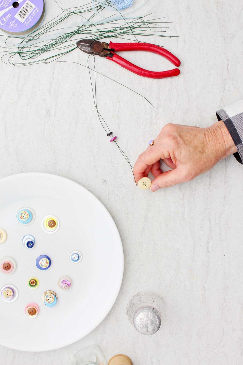 Cute DIY Button Flowers in a Salt Shaker | Welcome To Nana's