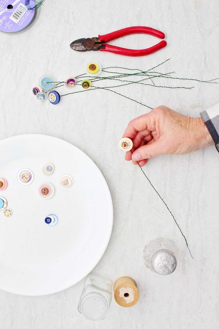 Cute DIY Button Flowers in a Salt Shaker | Welcome To Nana's