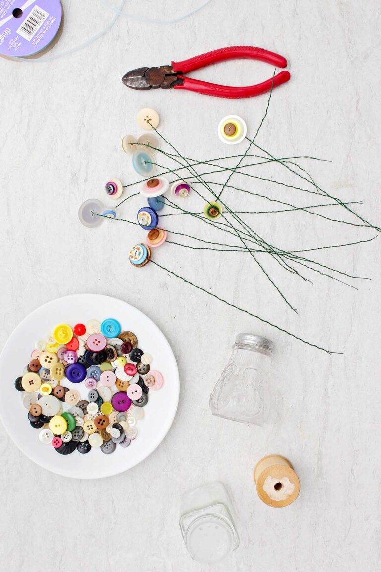 Cute DIY Button Flowers in a Salt Shaker | Welcome To Nana's