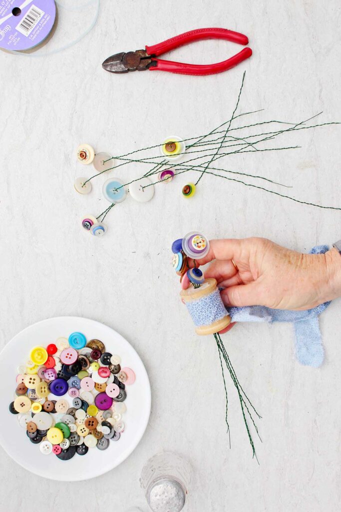 Cute DIY Button Flowers in a Salt Shaker | Welcome To Nana's
