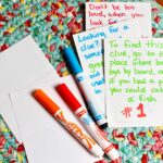 Markers and clues for an outdoor treasure hunt!