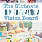 Two images of complete vision boards made with magazine clippings.