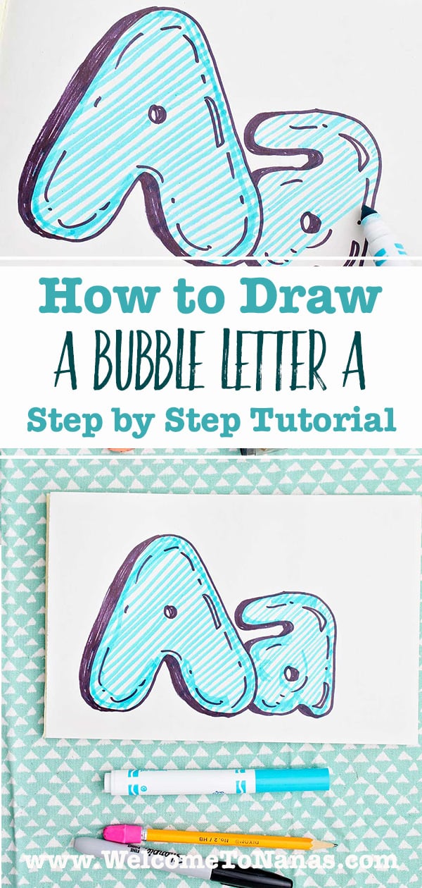 Complete upper and lowercase bubble letter "A"s
